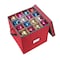 Hastings Home Ornament Storage Box- Red Holiday Organizer Cube- 64 Individual Compartments and Adjustable Dividers 151951TYJ - alternate 1
